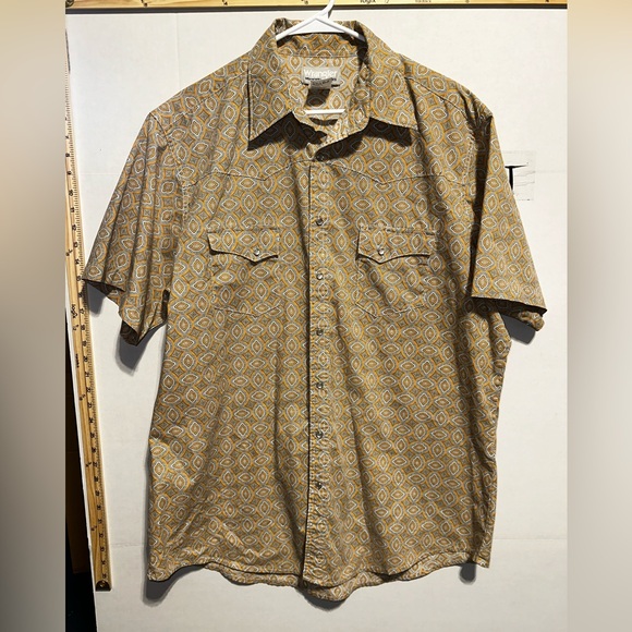 Wrangler Wrancher Mens XLTPearl Snap Shirt Orange Bandana Pattern Western Cowboy - Picture 1 of 7